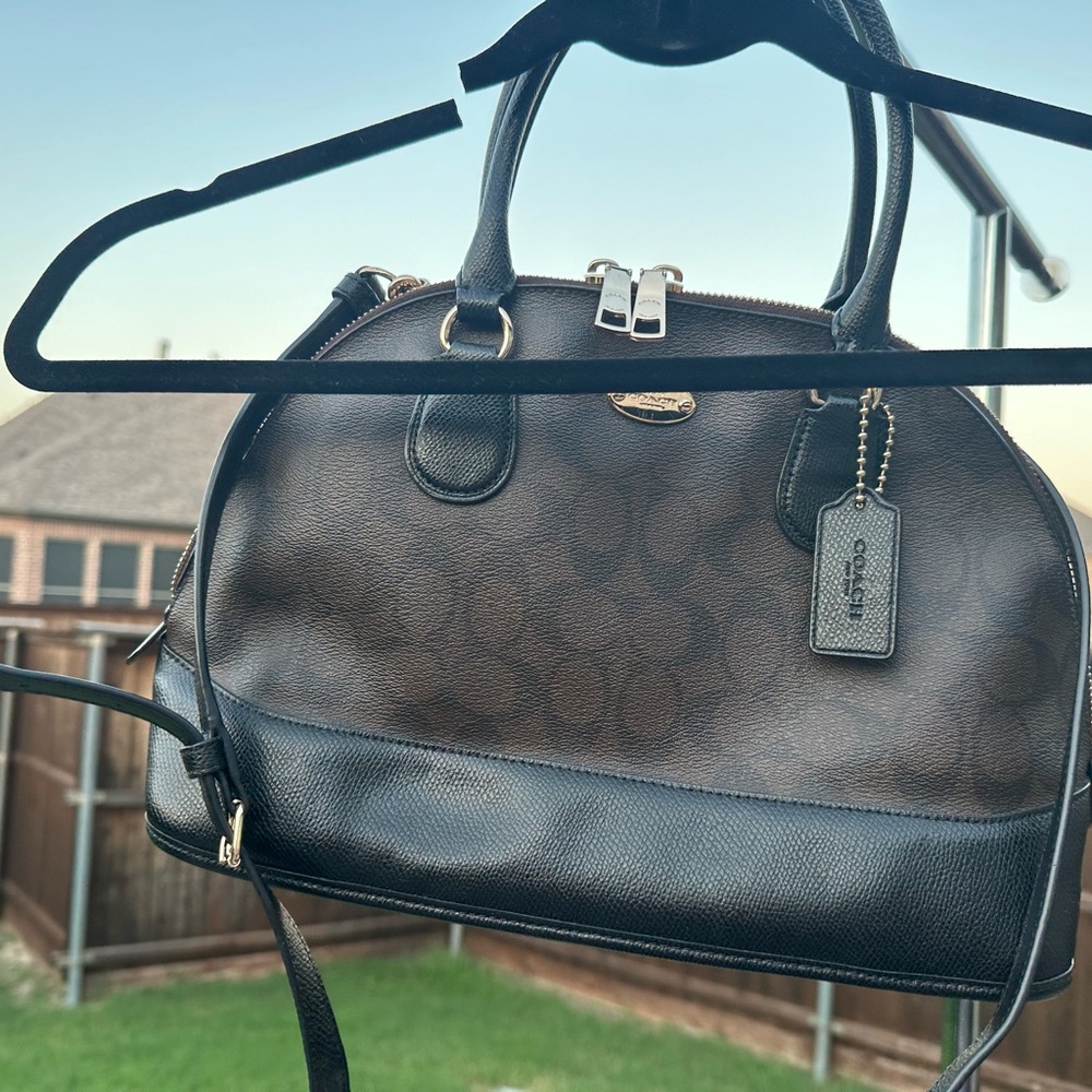 Coach (smaller sized handbag with crossbody strap) and gold hardware